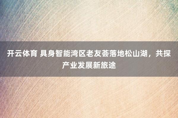 开云体育 具身智能湾区老友荟落地松山湖，共探产业发展新旅途