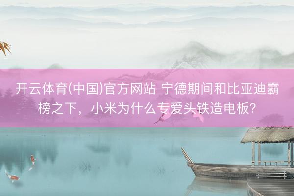 开云体育(中国)官方网站 宁德期间和比亚迪霸榜之下，小米为什么专爱头铁造电板？
