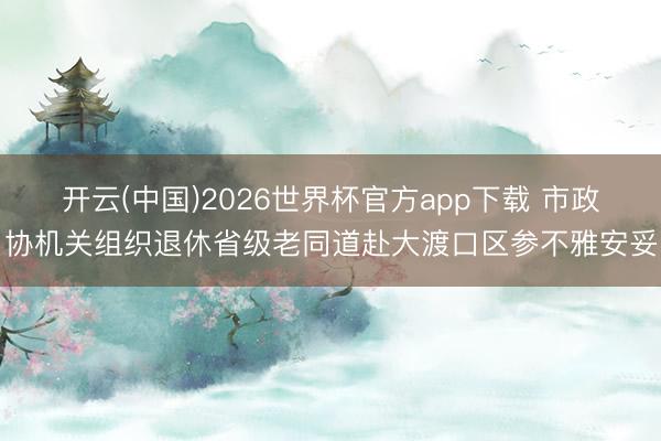 开云(中国)2026世界杯官方app下载 市政协机关组织退休省级老同道赴大渡口区参不雅安妥