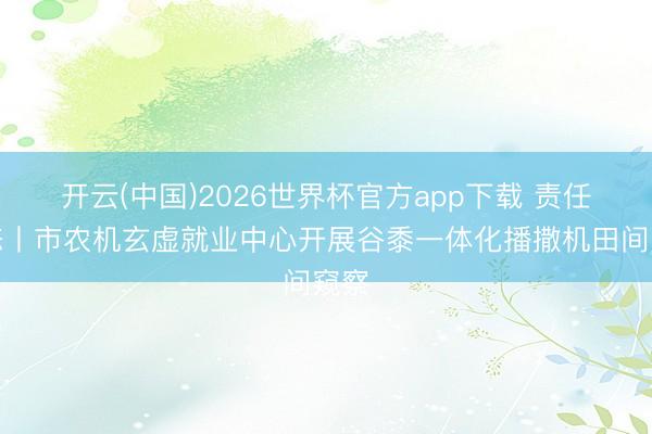 开云(中国)2026世界杯官方app下载 责任动态丨市农机玄虚就业中心开展谷黍一体化播撒机田间窥察