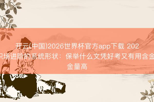 开云(中国)2026世界杯官方app下载 2026年职场进阶的系统形状：保举什么文凭好考又有用含金量高