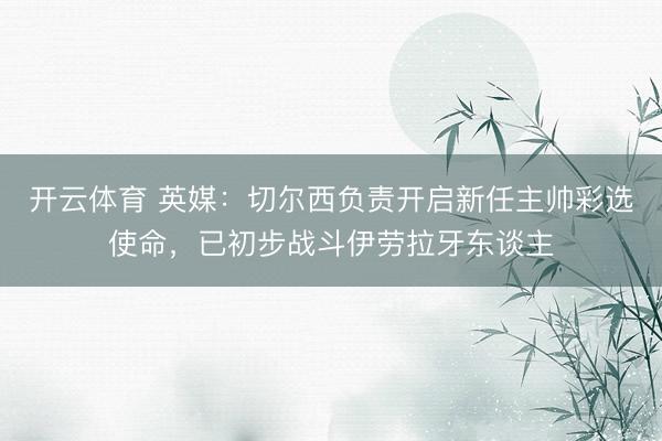 开云体育 英媒：切尔西负责开启新任主帅彩选使命，已初步战斗伊劳拉牙东谈主