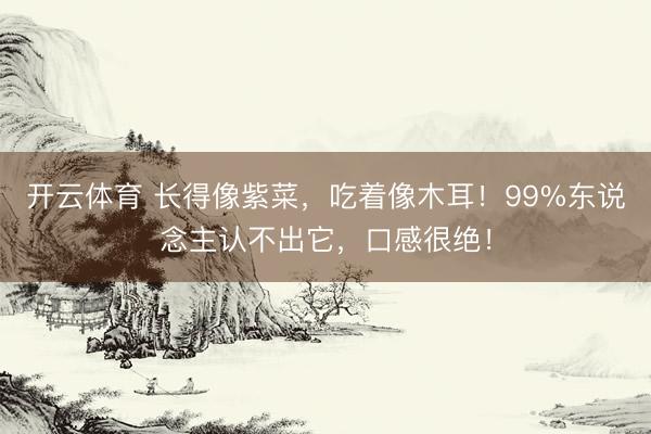 开云体育 长得像紫菜，吃着像木耳！99%东说念主认不出它，口感很绝！