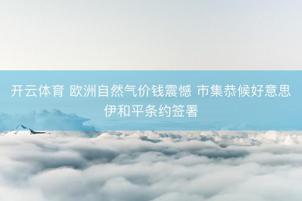 开云体育 欧洲自然气价钱震憾 市集恭候好意思伊和平条约签署